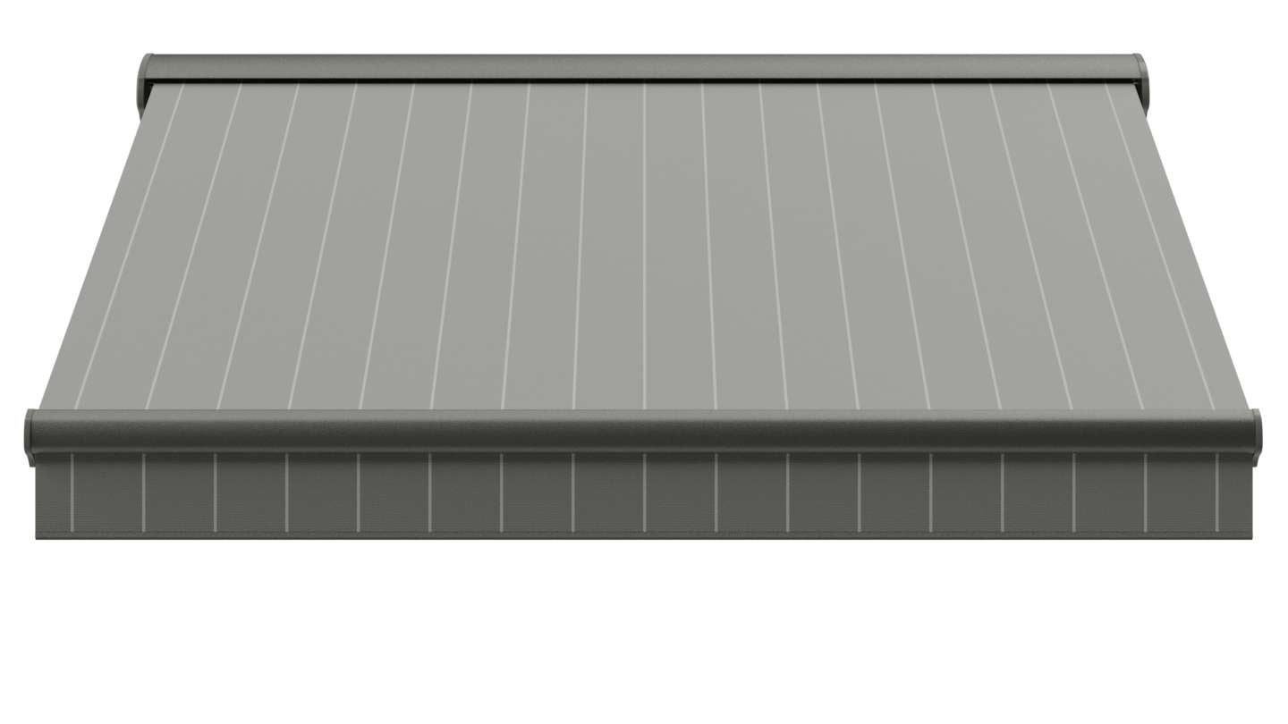Kritstrecksrandig grå markisväv - Naples Stone