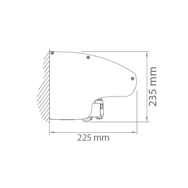 Konstruktionsritning samt väggmontering till terrassmarkis med skyddshuv. Premium Markis, modell Jamaica. premium-markis.se