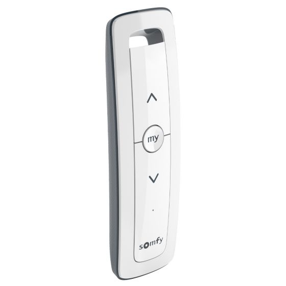 Vit fjärrkontroll för att styra solskydd, upp och ner knapp, Somfy Situo 1 IO Pure